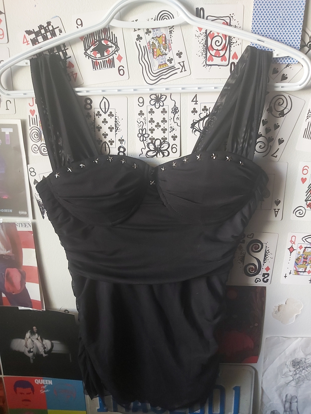 Black Studded Bustier Tank Top
